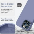 thumbnail image 4 of Compatible with iPhone 14 Pro Max Case, Upgraded Slim Liquid Silicone Case, [Anti-Scratch Soft Microfiber Lining] Full Covered Soft Gel Rubber 14 Pro Max iPhone Case 6.7 inch - Lavander Grey, 4 of 13