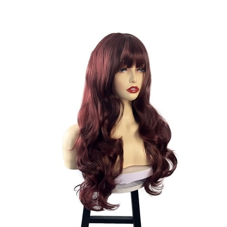Ladies Long Curly Hair Wigs - Natural Looking Synthetic Hair for Everyday and Special Events