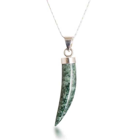 NOVICA Artisan Handmade Men's Jade Pendant Necklace .925 Sterling Silver Green Guatemala 'Invincible'