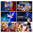thumbnail image 2 of Fondo fotográfico para niños con pancarta de Sonic, decoración para fiesta de cumpleaños de niños, baby shower, fondo de tela de poliéster y vinilo con dibujos animados, 2 of 4