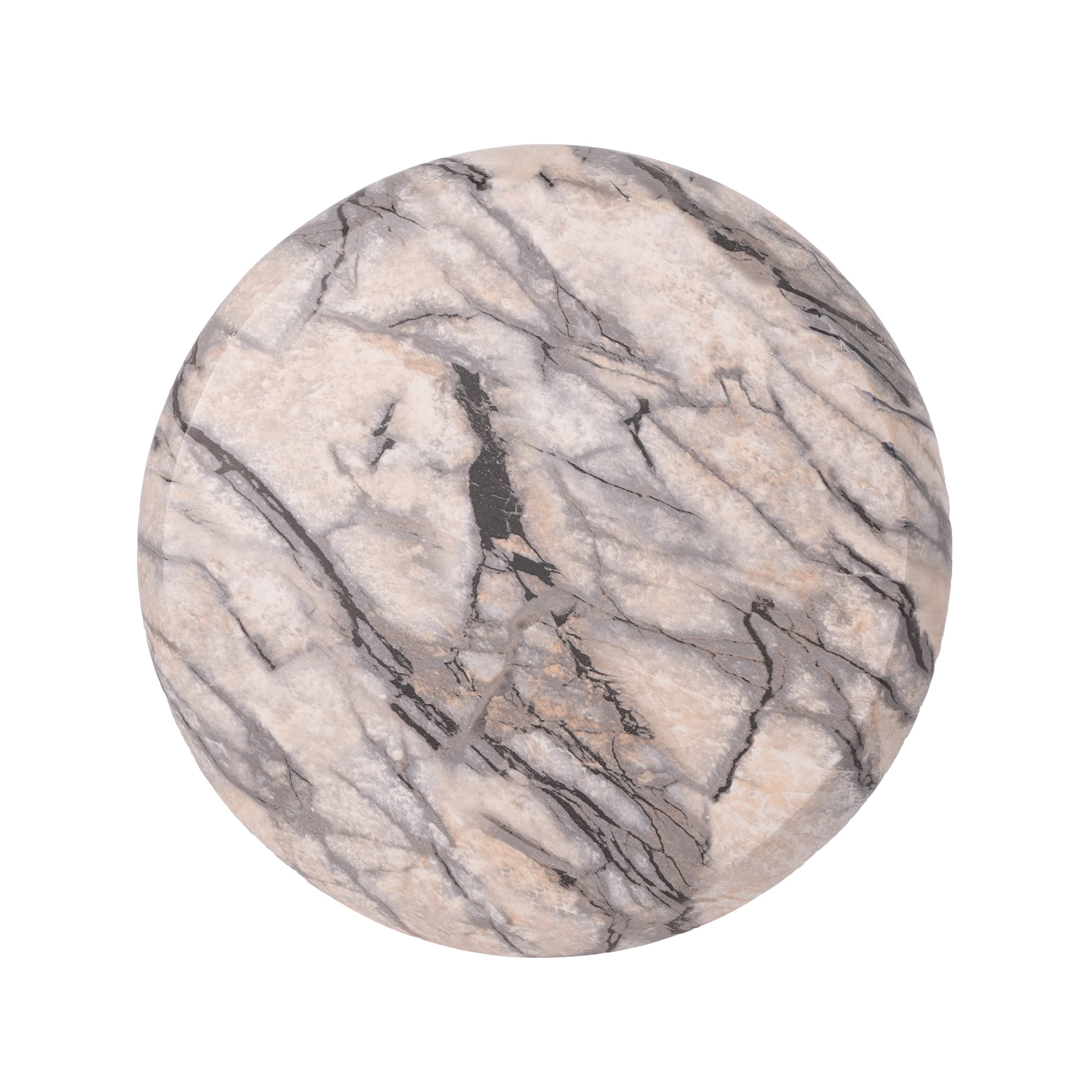 Christopher Knight Home 18.1" Modern MGO Sculptural Round Side Table, Natural Ink Marble Travertine Finish