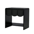 thumbnail image 4 of Wirrytor Mid-Century Curved Nightstand with Drawer, Modern Bedside Table with Opening Storage, Side Table for Living Room with Solid Wood Legs , Black, 4 of 9