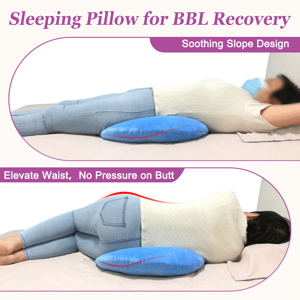 BBL Pillow After Surgery - Brazilian Butt Lift Pillow for Sitting, Sleeping, and Driving (Blue)