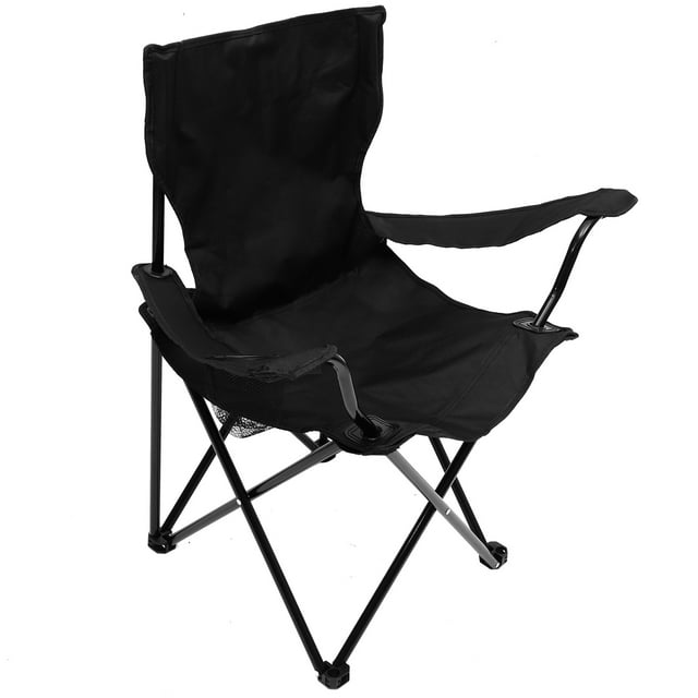 OULII Outdoor Activities Portable Beach Chairs Lightweight Black 1Set