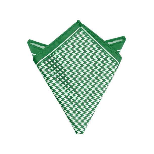 INSPIRAR CHIC Pañuelo de bolsillo plegable para hombres en diseño de pata de gallo para traje formal verde, talla única
