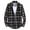Black, variant on Mens Plaid Shirt Slim Fit Long Sleeve Shirt Button Turn Down Collar Casual Lightweight Top for Spring Fall Black L