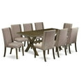 thumbnail image 2 of East West Furniture X027EL207-9 - 9-Piece Kitchen Table Set - 8 Padded Parson Chairs and a Rectangular Table Solid Wood Frame, 2 of 6