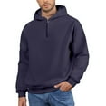 thumbnail image 2 of Resicozy Quarter Zip Hoodies For Men Loose Fit Lightweight Hiking Sportswear Comfort Oversized Sweatshirt Fashion Clothes Tops Navy XL, 2 of 7