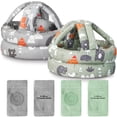 thumbnail image 1 of Set de cascos de seguridad Geyoga para bebé con rodilleras, paquete de 2 (Forest), 1 of 7