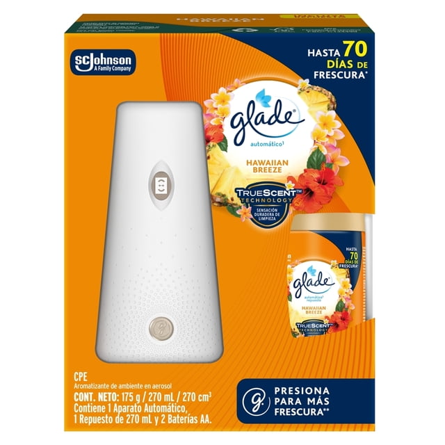 Aromatizante ambiental Glade aparato automático + hawaiian breeze 270 ml