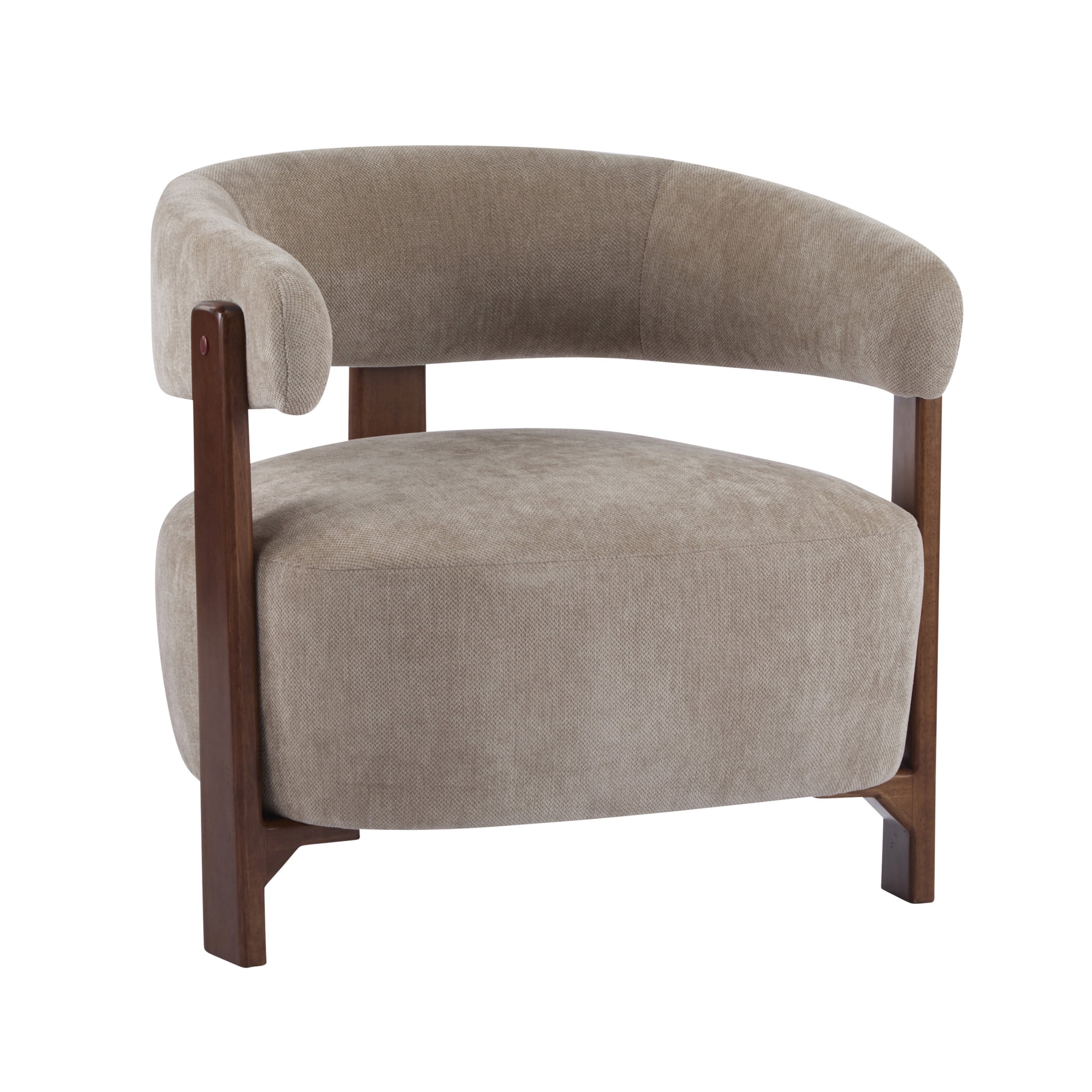 Christopher Knight Home 31" Modern Upholstered Accent Armchair with Wooden Legs, Light Brown, Set of 2