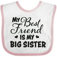 thumbnail image 3 of Inktastic My Best Friend is My Big Sister with Hearts Boys or Girls Baby Bib, 3 of 4