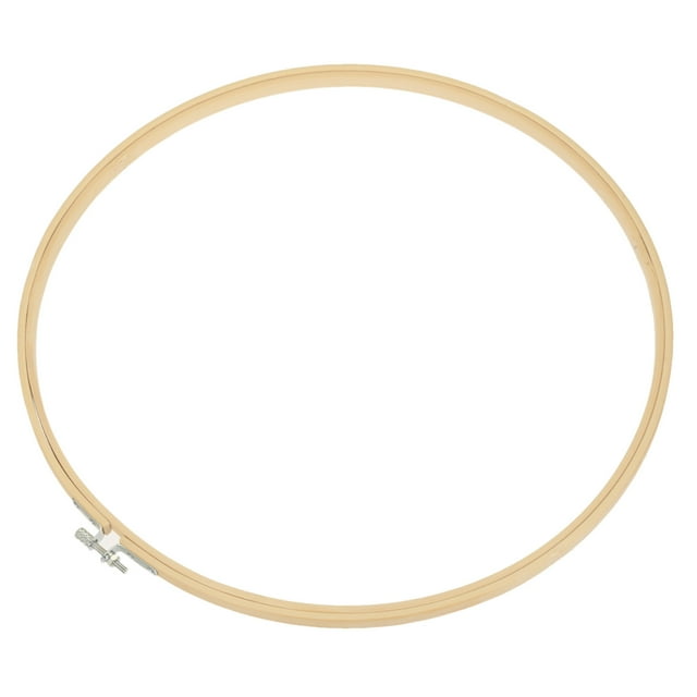 Unique Bargains 14' Round Bamboo Embroidery Hoop Circle Cross-Stitch Ring