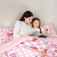 thumbnail image 5 of Catabedysis Sweet Cherry Print N 7pcs Queen Bedding,Personalized Monogrammed Gifts Bedding Comforter Set Queen,Pink Reversible For Girls, 5 of 7