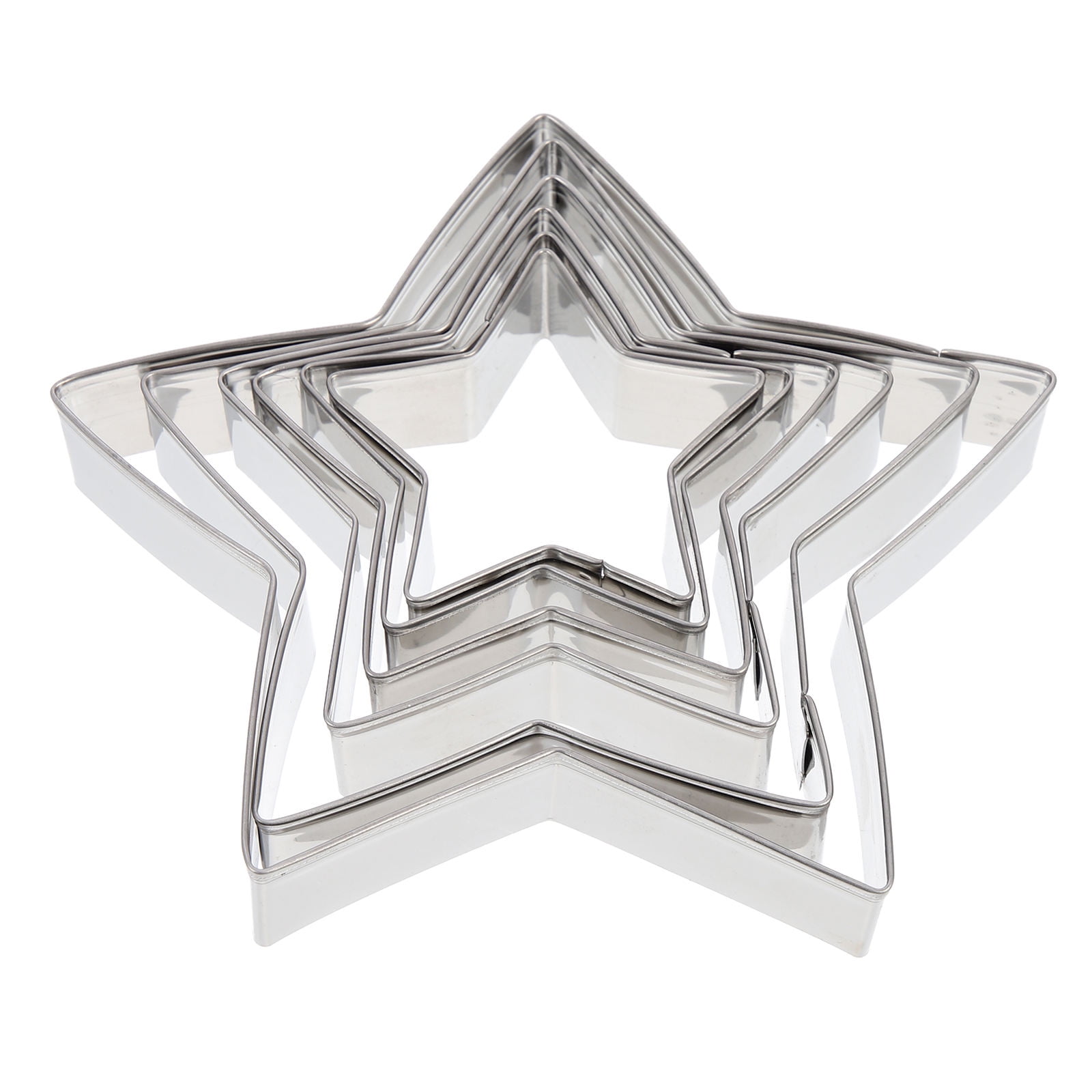 YUYUETIME 6Pcs Stainless Cookie Cutters Small Five Point Star Biscuit DIY Baking Supplies