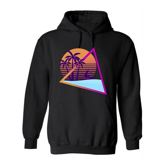 Palms Retro Vaporwave Hoodie Women -Image by Shutterstock, Female Small