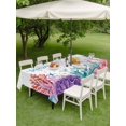 thumbnail image 4 of Outdoor Tablecloth with Umbrella Hole for Patio/Picnic/Party/Camping, Summer Sea Coral Waterproof Table Cloth Rectangle Table Cover Washable, Nautical Coastal Seaweed Starfish Watercolor (60"x 84"), 4 of 8