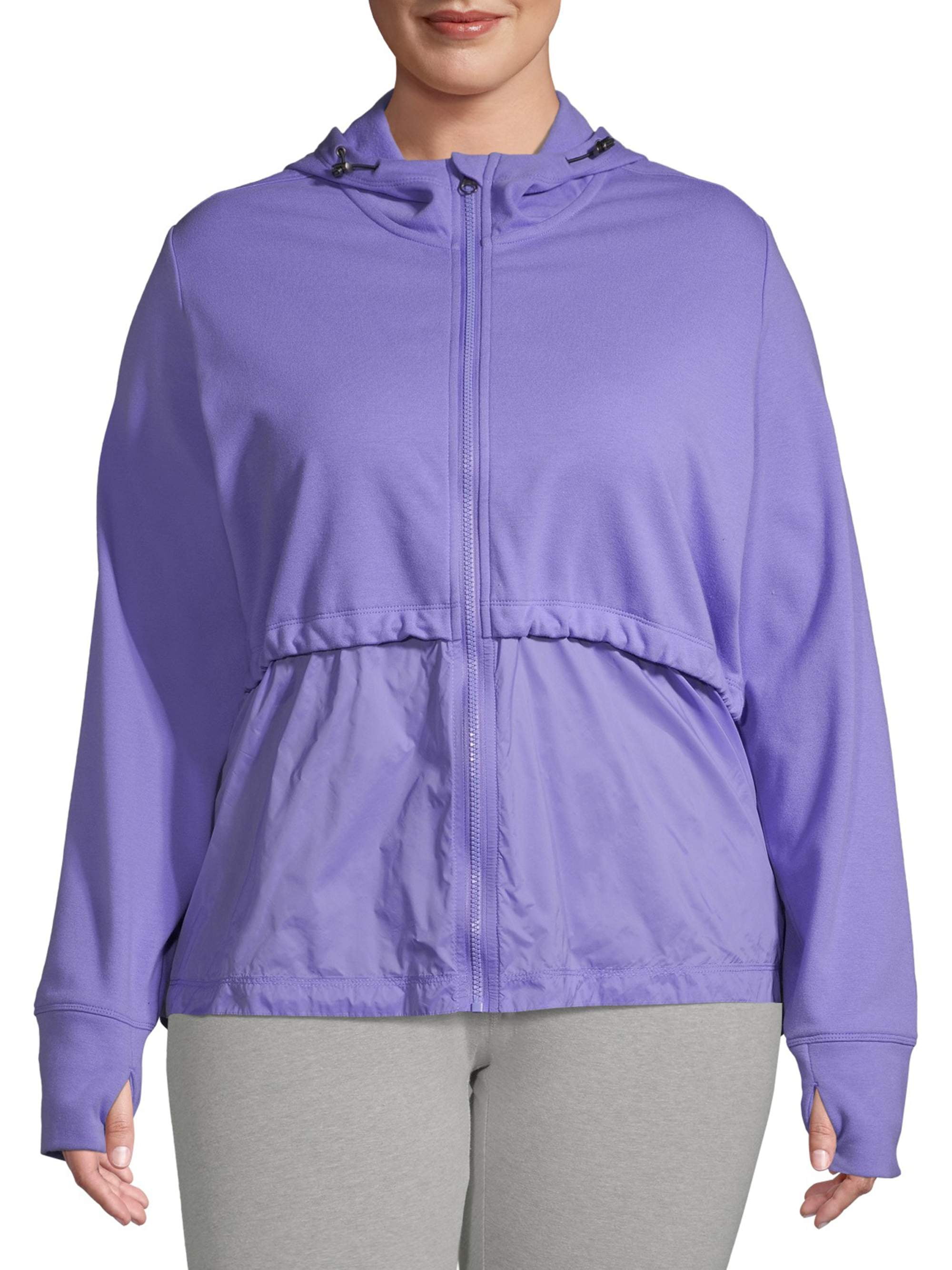 Athletic Works Women's Plus Size Active Lightweight Mixed Media Jacket