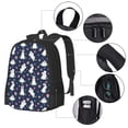thumbnail image 4 of Vsdgher Rabbit And Flower Print Backpack for Women Men School Bookbag with Laptop Compartment for College Work Travel, Simple Fashion Casual Daypack, Fit 15" Laptop, 4 of 8