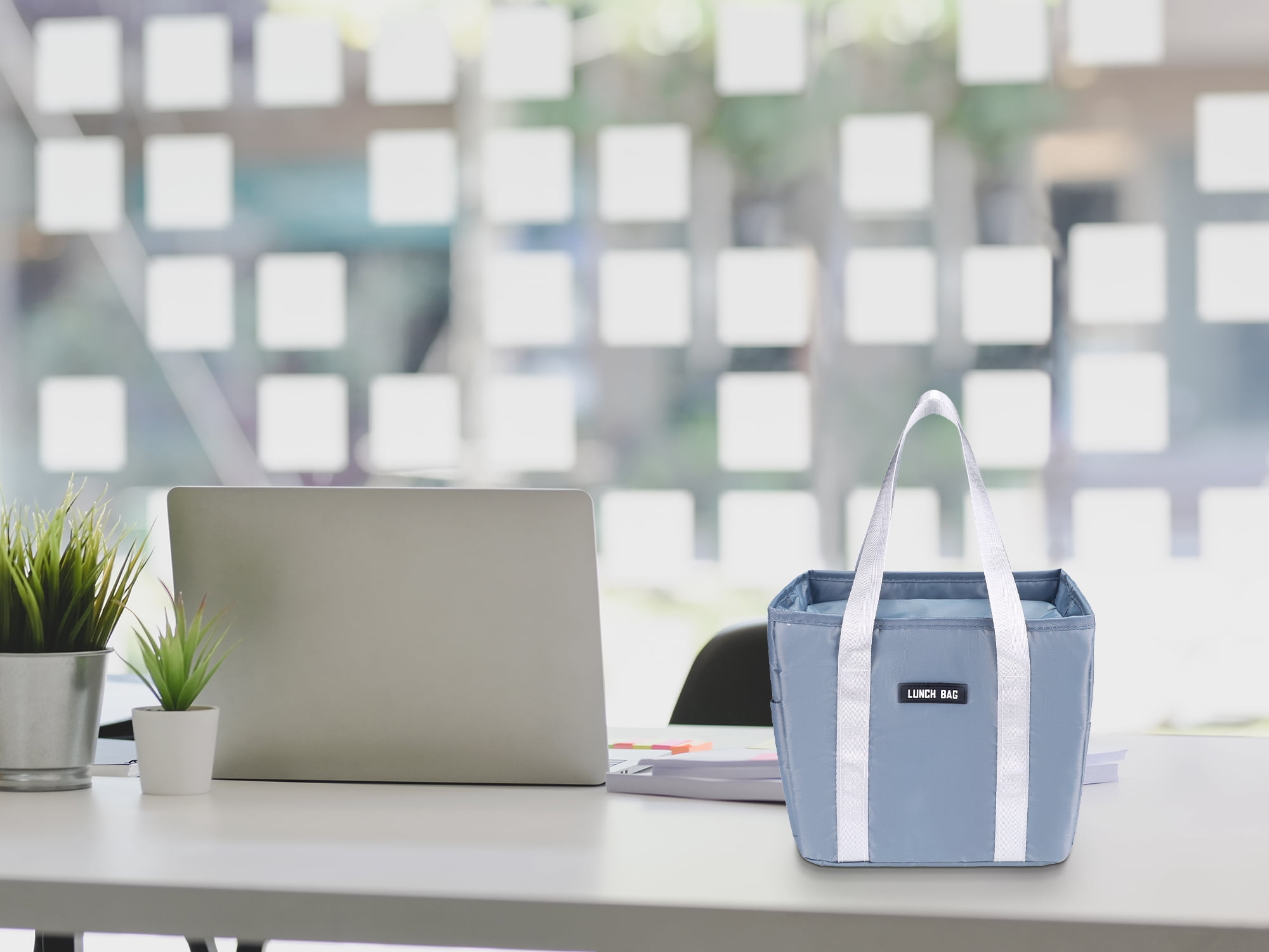 Unique Bargains Insulated Lunch Bag for Women and Men for Work Office Gray