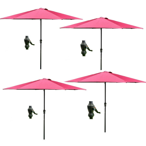 Sombrilla de Jardin CJR 3mts con Manivela Rojo