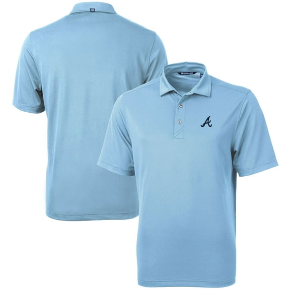 Men's Cutter & Buck  Light Blue Atlanta Braves Virtue Eco Pique Recycled Polo
