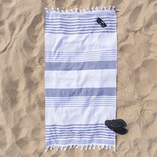 Impressions Marigold Stripe Fouta Beach Towel with Tassels Walmart
