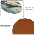 thumbnail image 5 of Whale 6pcs Round Coasters Set, Microfiber Leather Drink Coasters, 11x11 cm/4.3x4.3 in Size for Decoration, 5 of 6