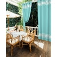 thumbnail image 5 of Outdoor Curtains for Patio, Aqua Striped Waterproof Blackout Outside Curtain for Porch/Pergola/Gazebo, Luxurious White Stripes Modern Abstract Art Thermal Insulated Drapes, 1 Panel, 54 x 108 Inch, 5 of 8