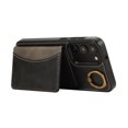 thumbnail image 3 of for Samsung Galaxy S23 Wallet Case with Card Slots, Hand Wrist Strap Rotate Ring Design, Finger Grip Ring PU Leather Magnetic Button Shockproof Purse Phone Cover for Galaxy S23, Black, 3 of 7
