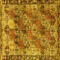 thumbnail image 1 of Ahgly Company Machine Washable Indoor Square Persian Yellow Traditional Area Rugs, 7' Square, 1 of 4