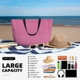 thumbnail image 5 of Xecao Pink Gingham for versatile beach bag for women includes zipper pockets and waterproof material, ideal for vacations and adventures., 5 of 7