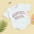 thumbnail image 2 of Bagilaanoe Newborn Baby Girl Boy Summer Rompers Letter Print Short Sleeve Bodysuits 3M 6M 12M 18M 24M Infant Casual One Piece Short Jumpsuit, 2 of 7