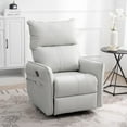 thumbnail image 2 of Rocking Recliner Chair,360 Degree Swivel Nursery Rocking Chair,Glider Chair,Modern Small Rocking Swivel Recliner Chair for Bedroom,Living Room Chair Home Theater Seat,Side Pocket(Light Gray), 2 of 8
