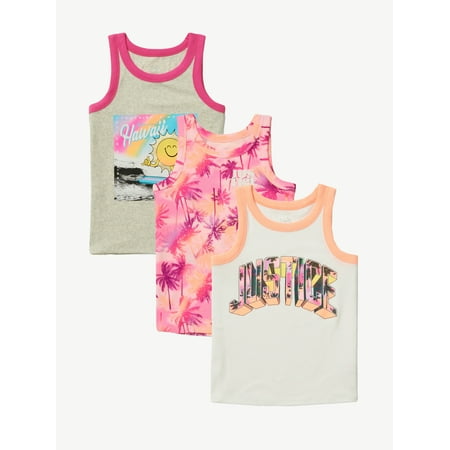 Justice Girls 3-Pack Ringer Tank, Sizes XS-XLP
