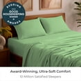 thumbnail image 2 of Mellanni 4-Piece Iconic California King Bedsheet Set - Microfiber, 16" Deep Pocket, Cooling, Wrinkle, Fade, Stain Resistant, Pistachio, 2 of 7