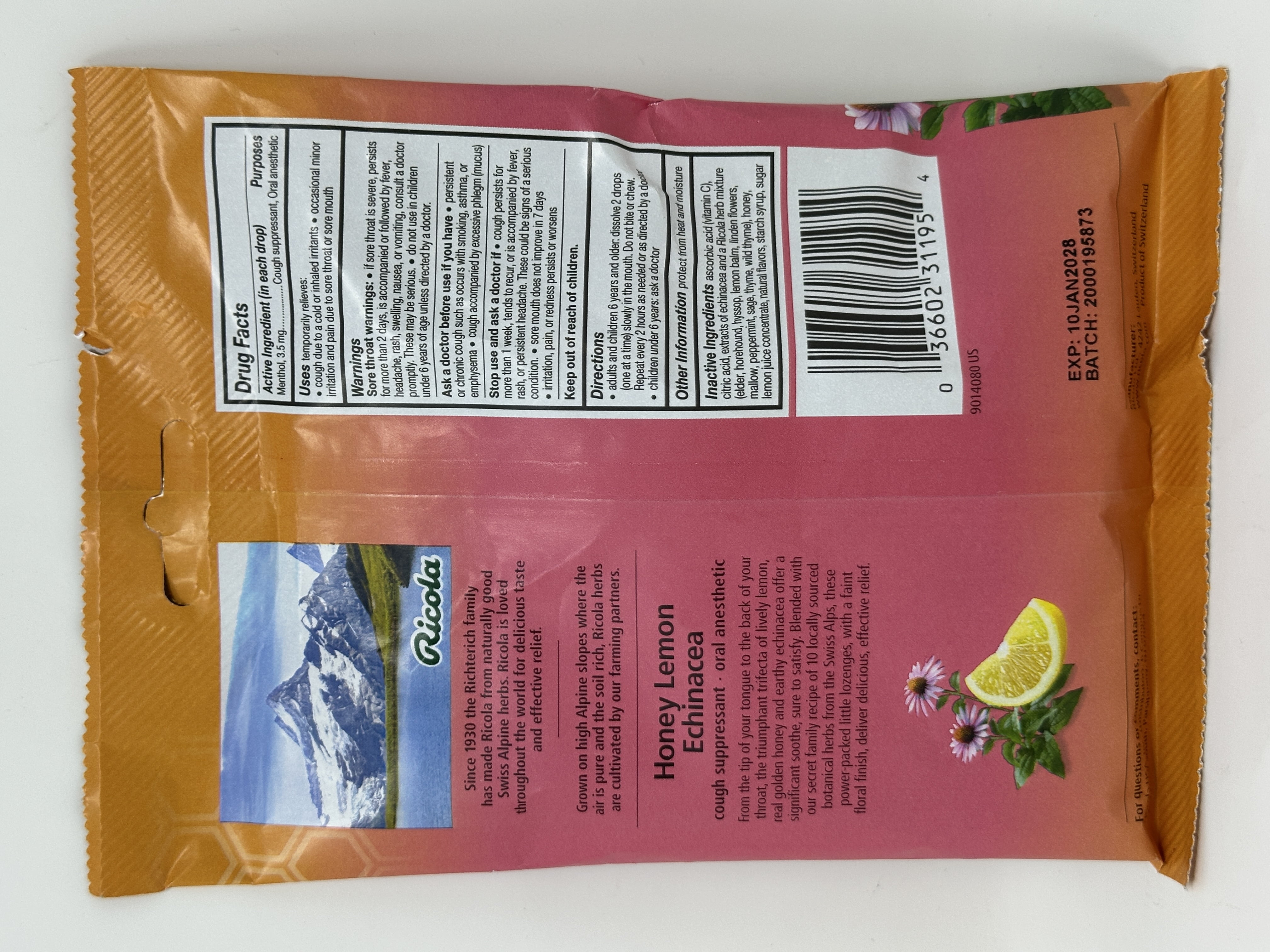 Ricola Cough Drop - Honey Lemon - 19 Count - Case Of 12 - Walmart.com
