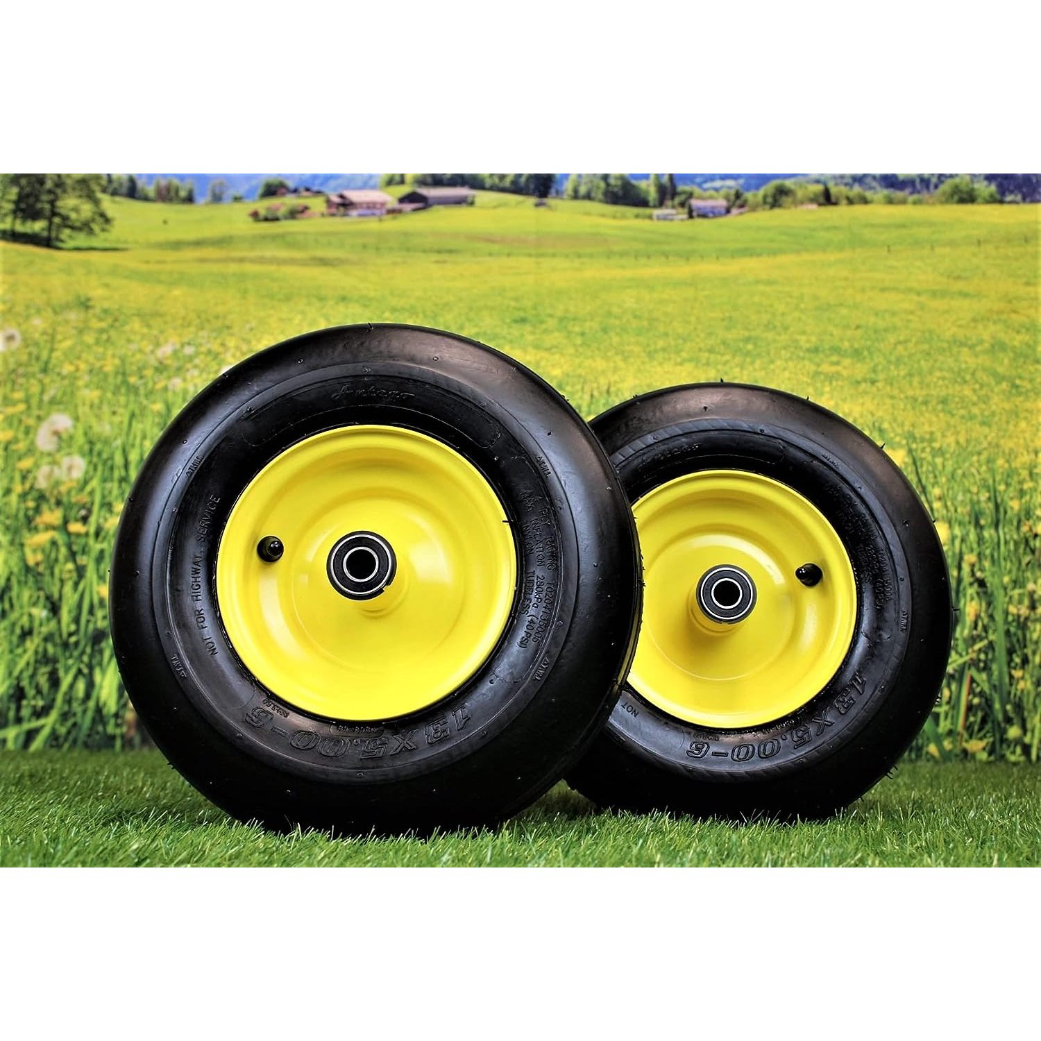13x5.006 Tires & Wheels 4 Ply for Lawn & Garden Mower Turf Tires (Set