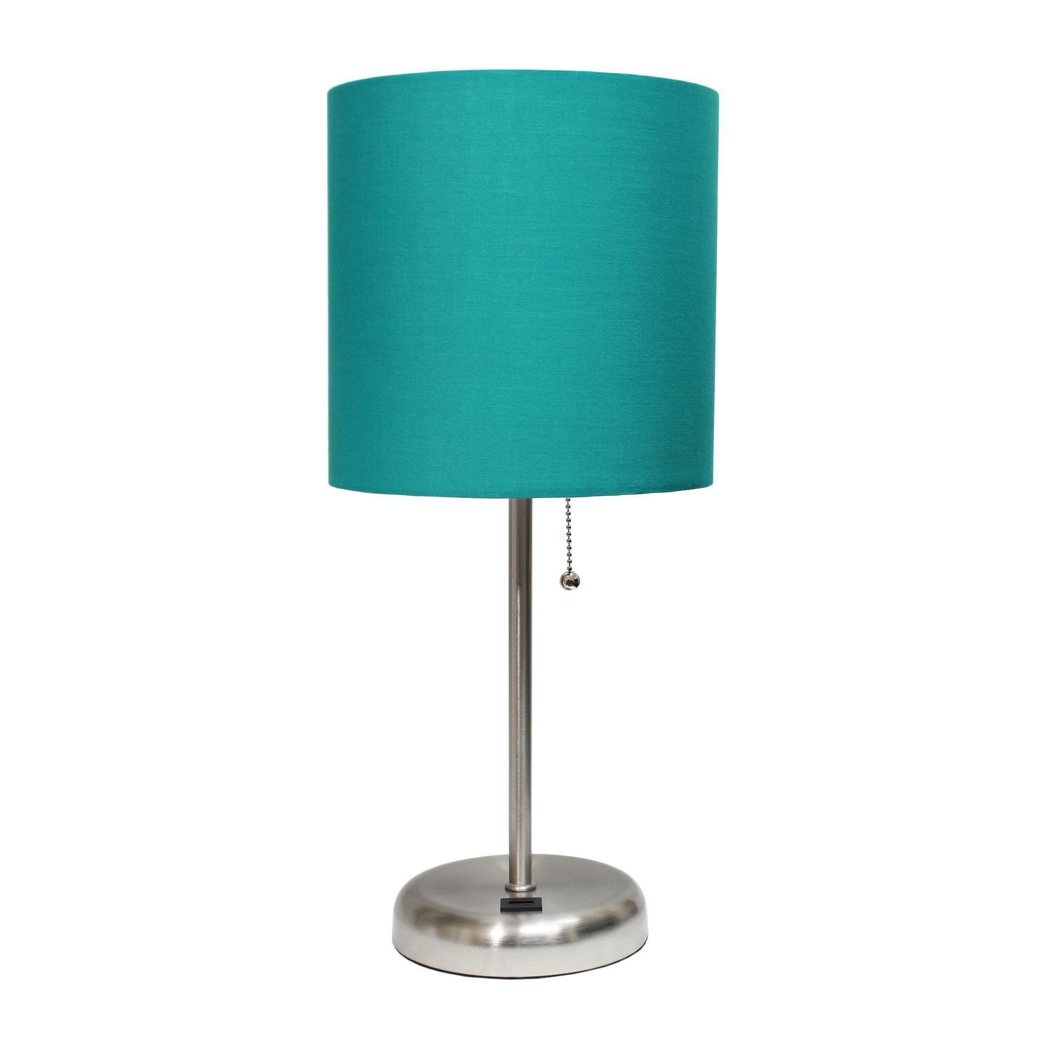LimeLights Stick Lamp with USB charging port and Fabric Shade