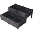 thumbnail image 3 of 4-Piece Raised Garden Bed Set with Legs - Self-Watering Planter Box for Flowers, Herbs & Vegetables (Brown), 3 of 12