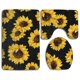 thumbnail image 1 of ABPHQTO Girasol Juego de alfombras de baño de 3 piezas Alfombra de baño Alfombra de contorno y tapa de inodoro, 1 of 2