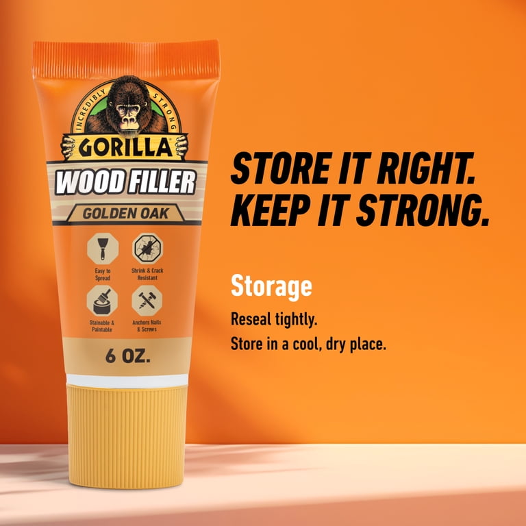 Gorilla All Purpose Wood Filler, Golden Oak, 6 oz photo 7