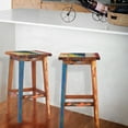 thumbnail image 4 of Marina Del Rey Square Barstool Made from Recycled Teak Wood Boats, 4 of 5