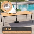 thumbnail image 5 of Crestlive Products 95" Patio Outdoor Dining Table for 8-10, Sturdy Aluminum Frame Wood-Grain Top with Umbrella Hole, Brown, 5 of 7