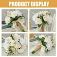 thumbnail image 2 of ORDDIART 1Pcs Bridal Bouquet Artificial Flower Arrangements White Round Silk Cloth Plastic Table Centerpiece, 2 of 8