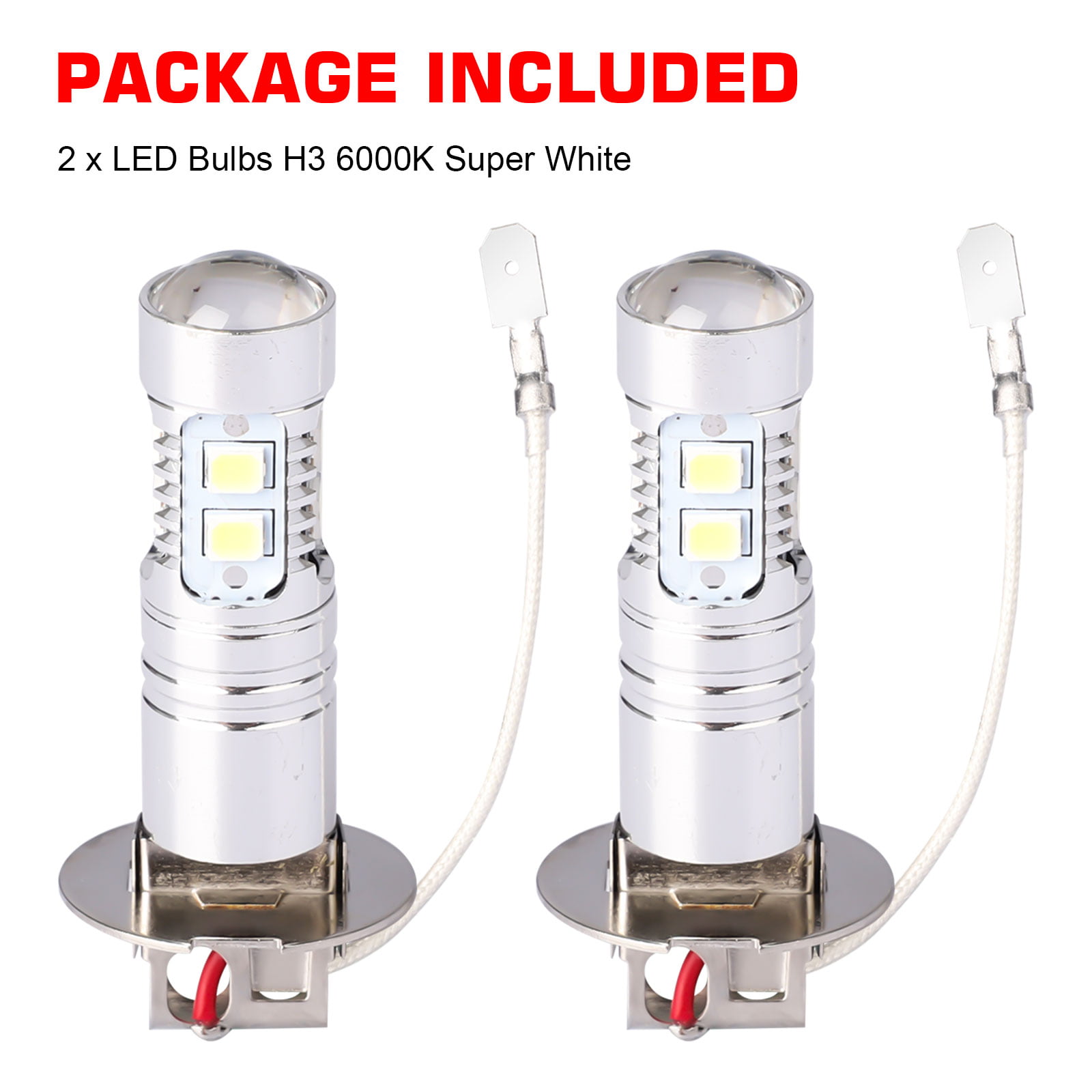 H3 LED Power Fog Light Bulbs Conversion Kit Super Bright Canbus W 50W 6500K Q7T8