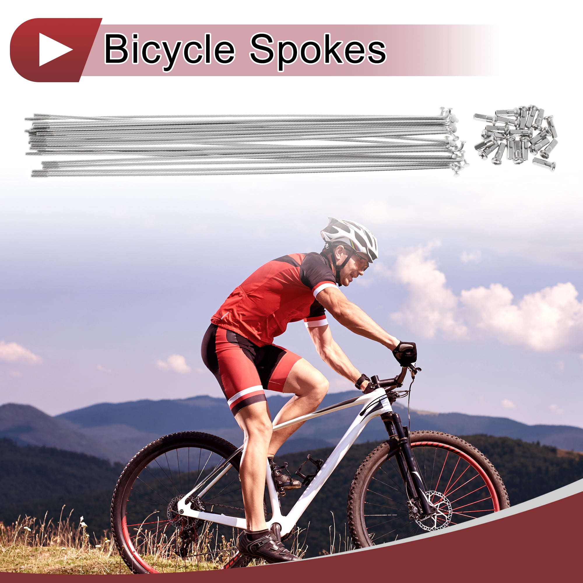 Unique Bargains 20Set 13G Bicycle SpokesBike Wheel Spokes 304 Stainless Silver-251mm