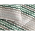 thumbnail image 3 of Ambesonne Geometric Quilted Bedspread Set 3 Pcs, Abstract Wave Pattern Art, Twin, Dried Rose and Jade Green, 3 of 4
