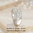 thumbnail image 6 of Newshe Wedding Band for Women Stackable 5A Cubic Zirconia Vintage 925 Sterling Silver Engagement Rings Size 6, 6 of 7
