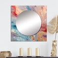 thumbnail image 1 of Designart "Luminous Liquids in Blue and Pink I" Abstract Square Mirror For Wall Decor - Large Blue Square Mirror Printed Wall Decor - Transitional Square Living Room Mirror, 1 of 5